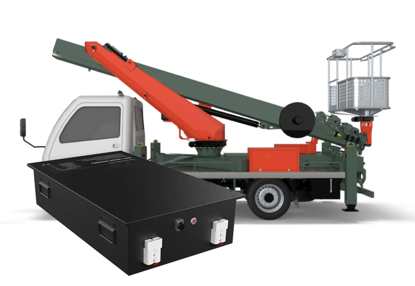 mais recente caso da empresa sobre Solução de sistema de bateria de lítio 72V280AH para plataforma de trabalho aéreo industrial