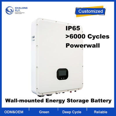 48V IP65 Waterproof LiFePO4 Lithium Battery Household Powerwall with 6000+ Cycle Life Energy Storage System