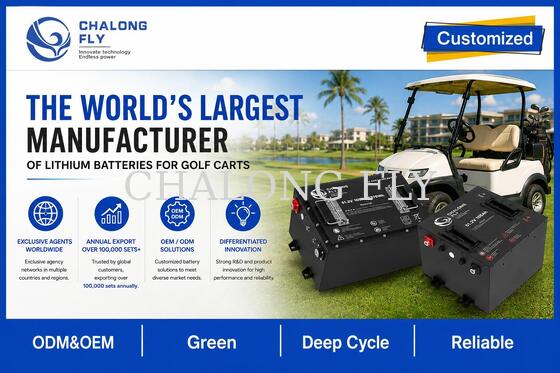 Smart LiFePO4 Golf Cart Battery with APP Monitoring and 105Ah 210Ah Capacity in 36V 48V 72V 96V Options