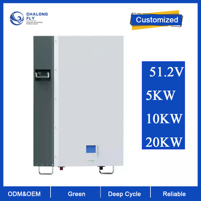 Bateria de lítio do armazenamento de energia solar Lifepo4 da casa do ODM 51.2V 100AH 200AH do OEM da bateria de lítio LiFePo4 fixada na parede