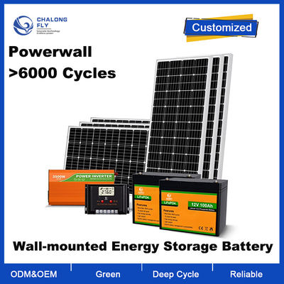 OEM ODM LiFePO4 bateria de lítio 1200W 24V Sistema de Energia Solar Com 2 pacotes de bateria de lítio 100Ah
