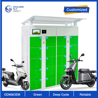 Bateria de lítio exterior do ODM LiFePO4 do OEM que troca o armário da estação para compartilhar da bateria personalizada E-bicicleta