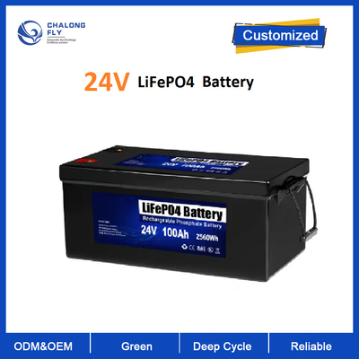 Bateria de lítio do Li-íon Lifepo4 de LiFePO4 24V 100AH com o BMS para o campista do barco rv da motocicleta da energia solar