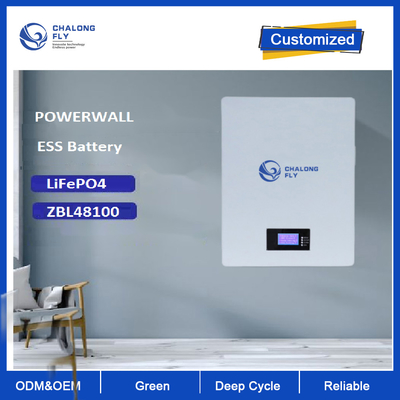 Bateria recarregável de Powerwall 100Ah 5KW Lifepo4 fixada na parede para o sistema das energias solares