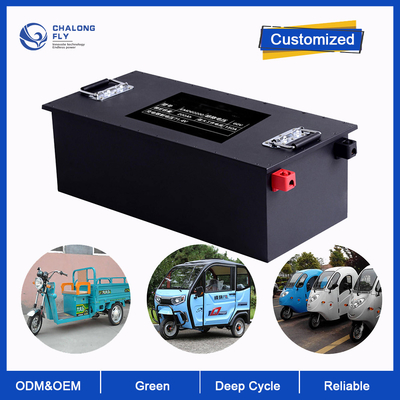 Bateria de lítio LiFePO4 80AH 120AH 300AH Personalizada 48V 60V 76V 96V Bateria de íons de lítio para cadeira de rodas elétrica / triciclo