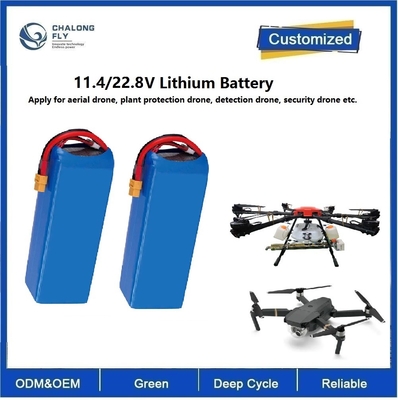 22000mAh LiFePO4 NCM 22.8V 33V 43.2V 6S 12s Bateria de íons de lítio para drone de detecção aérea