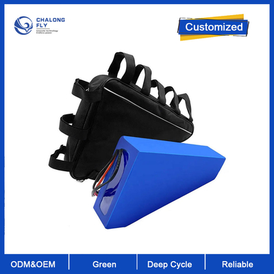 CLF Atacado 52V 60V 72V 20Ah 25Ah 30Ah 35Ah Bateria de Íon Lítio Triangular Cilíndrica para Bicicleta Elétrica