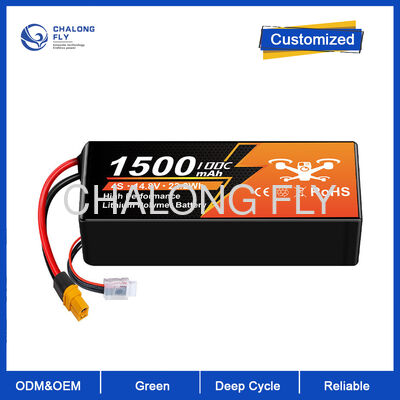 2S1P 7.4V 1500mAh Lithium Polymer Drone Battery Pack com suporte OEM/ODM