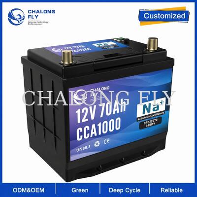 12V 70Ah 1000CCA Bateria de automóvel de íons de sódio para automóveis de passageiros e frotas urbanas