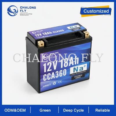 12V 18Ah 360CCA Bateria de arranque de motos de iões de sódio para turismo e clima frio