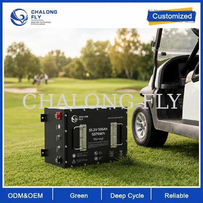 Bateria de carro de golfe LiFePO4 de alta corrente de 48V 105Ah e 160Ah para carga pesada e escalada