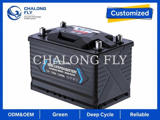 12.8V 110Ah LiFePO4 Bateria de RV marinha com 1000A de potência de manobra e 1408Wh de energia de ciclo profundo